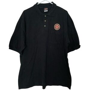 Harley Davidson Polo Shirt Mens 2XL  XXL Black  Motorcycle Made USA